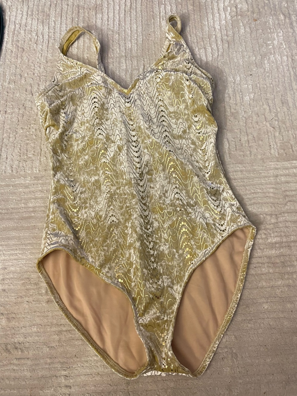 Vintage Gold Shiny Velvet Swimsuit by
Fredericks of Hollywood and Carol Wior